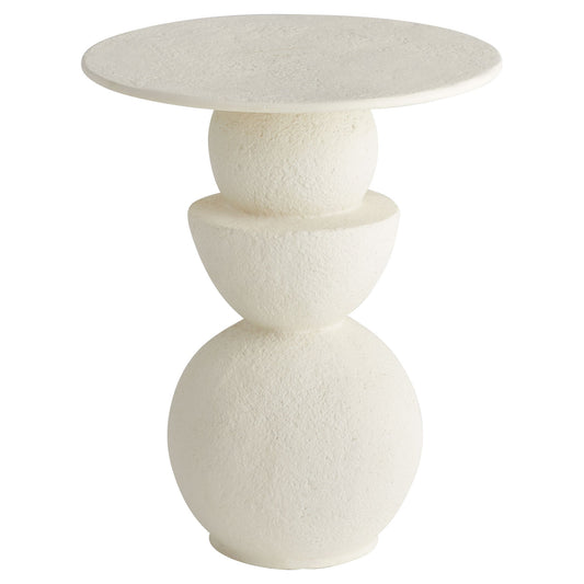Cyan Design 12170 Side Table, Hemisphere, Hand Applied Texture, Off-White