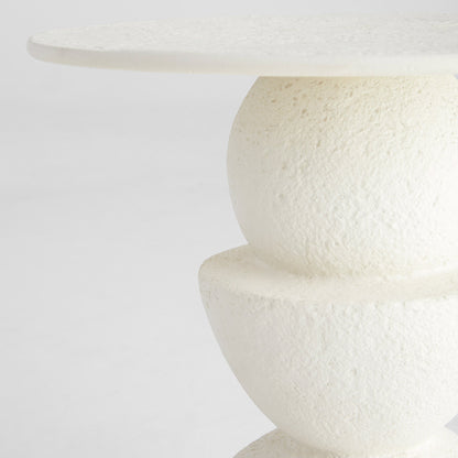 Cyan Design 12170 Side Table, Hemisphere, Hand Applied Texture, Off-White