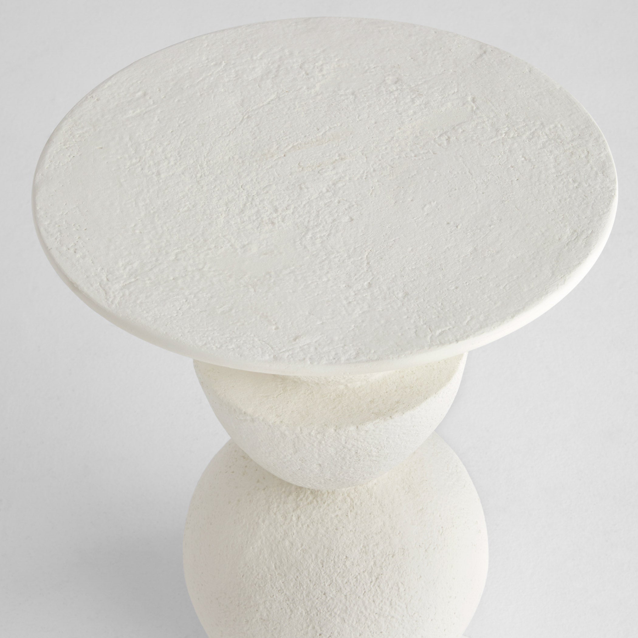 Cyan Design 12170 Side Table, Hemisphere, Hand Applied Texture, Off-White