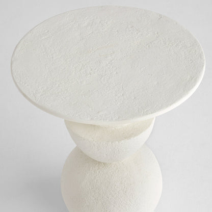 Cyan Design 12170 Side Table, Hemisphere, Hand Applied Texture, Off-White