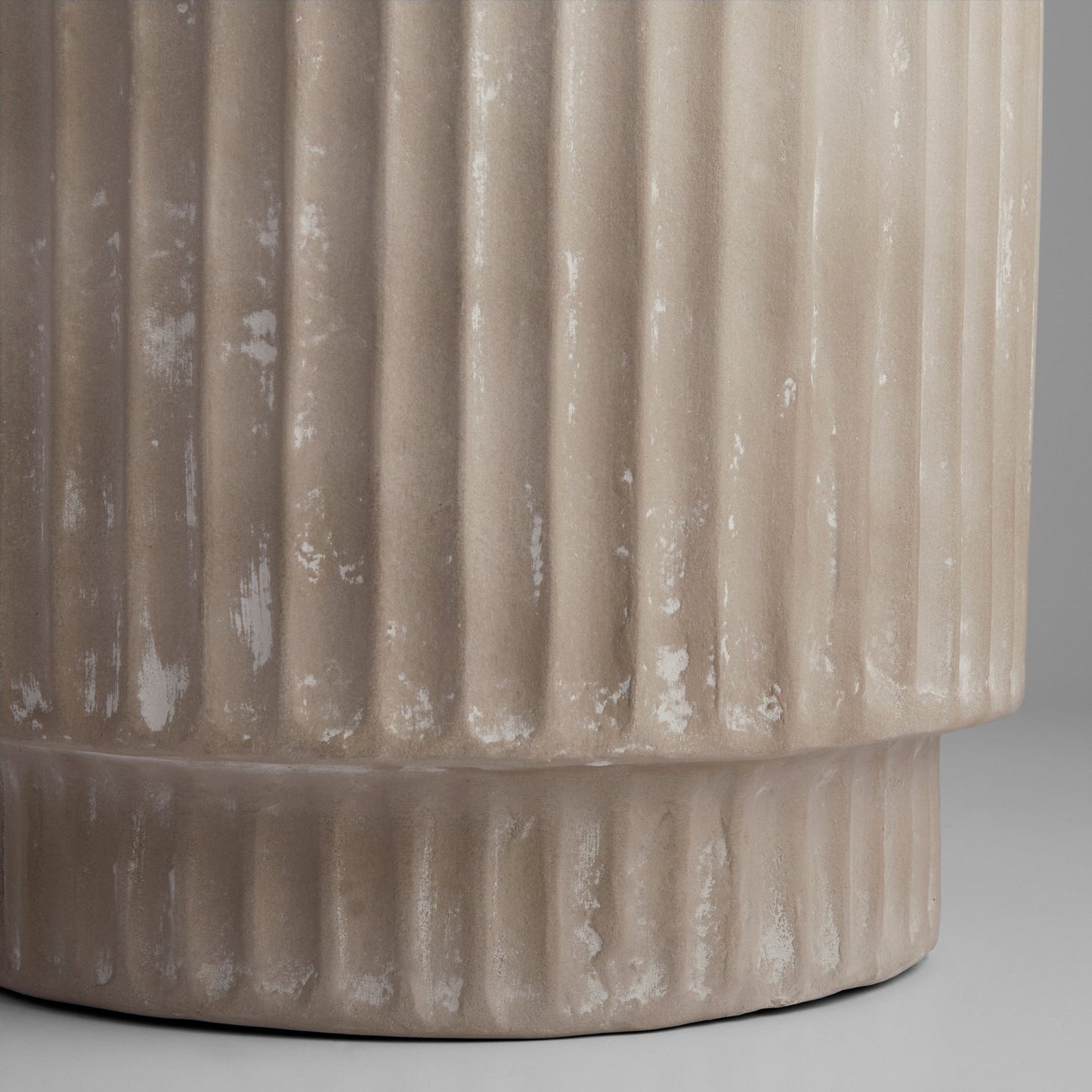 Cyan Design 12174 Accent Table, Hand Carved Fluting, Grey