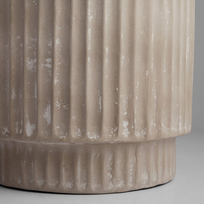 Cyan Design 12174 Accent Table, Hand Carved Fluting, Grey