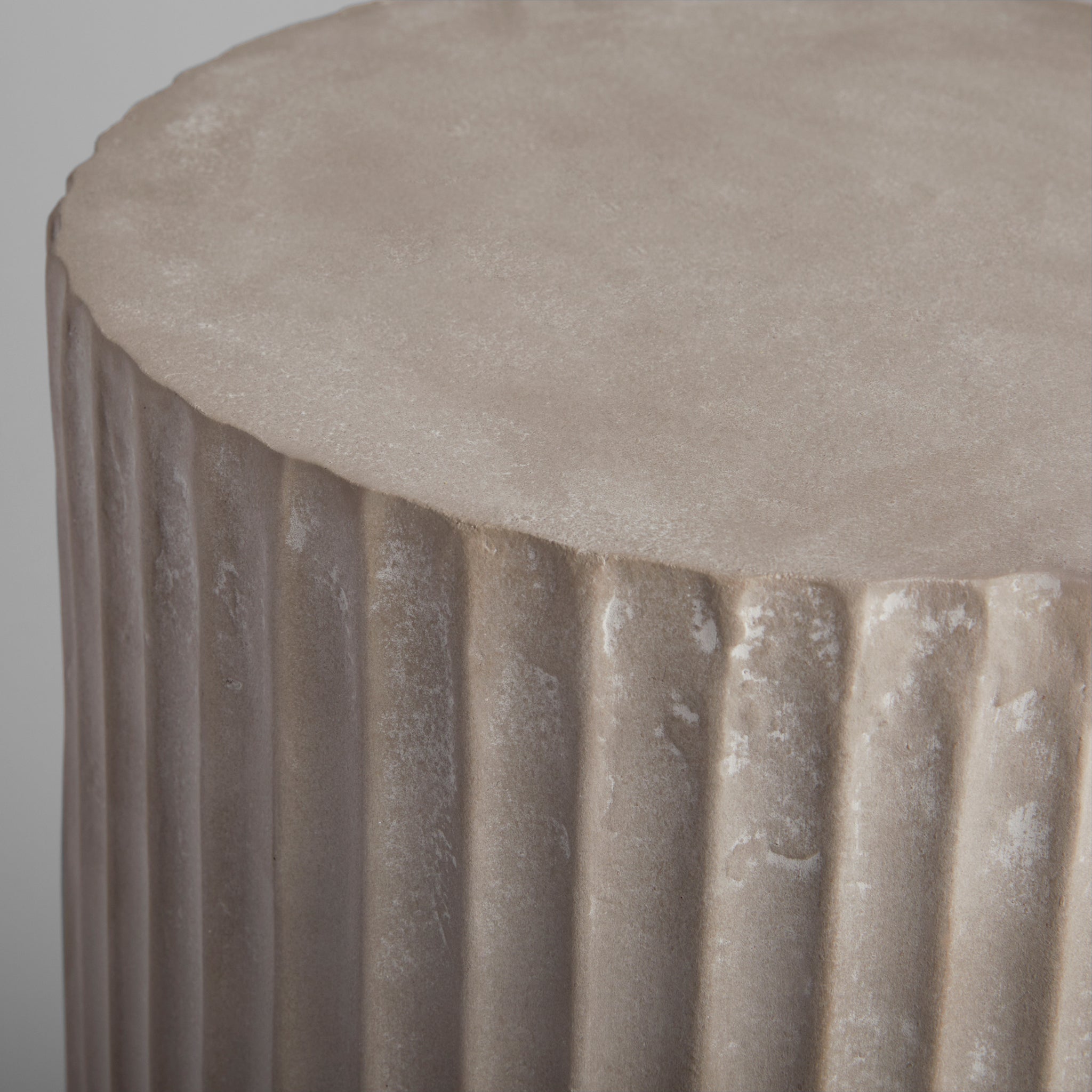 Cyan Design 12174 Accent Table, Hand Carved Fluting, Grey