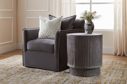 Cyan Design 12174 Accent Table, Hand Carved Fluting, Grey
