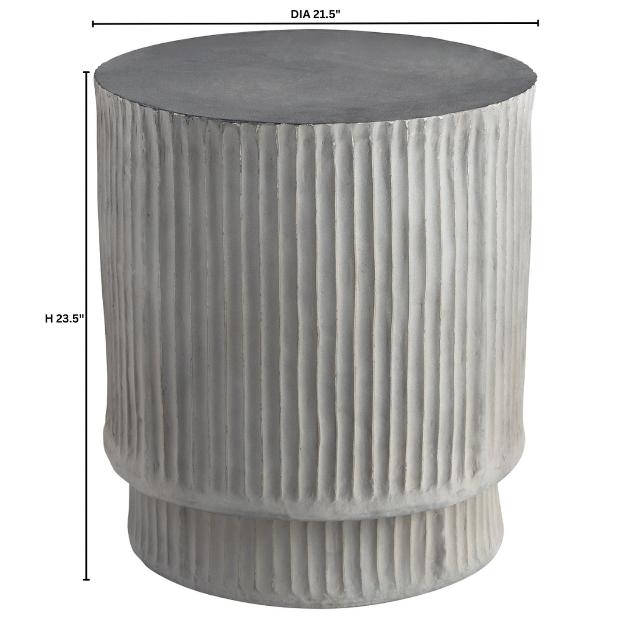 Cyan Design 12174 Accent Table, Hand Carved Fluting, Grey