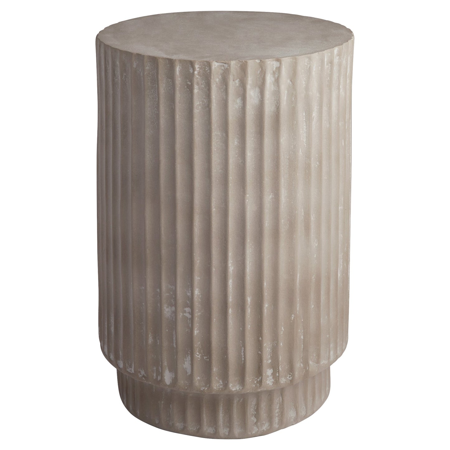 Cyan Design 12174 Accent Table, Hand Carved Fluting, Grey