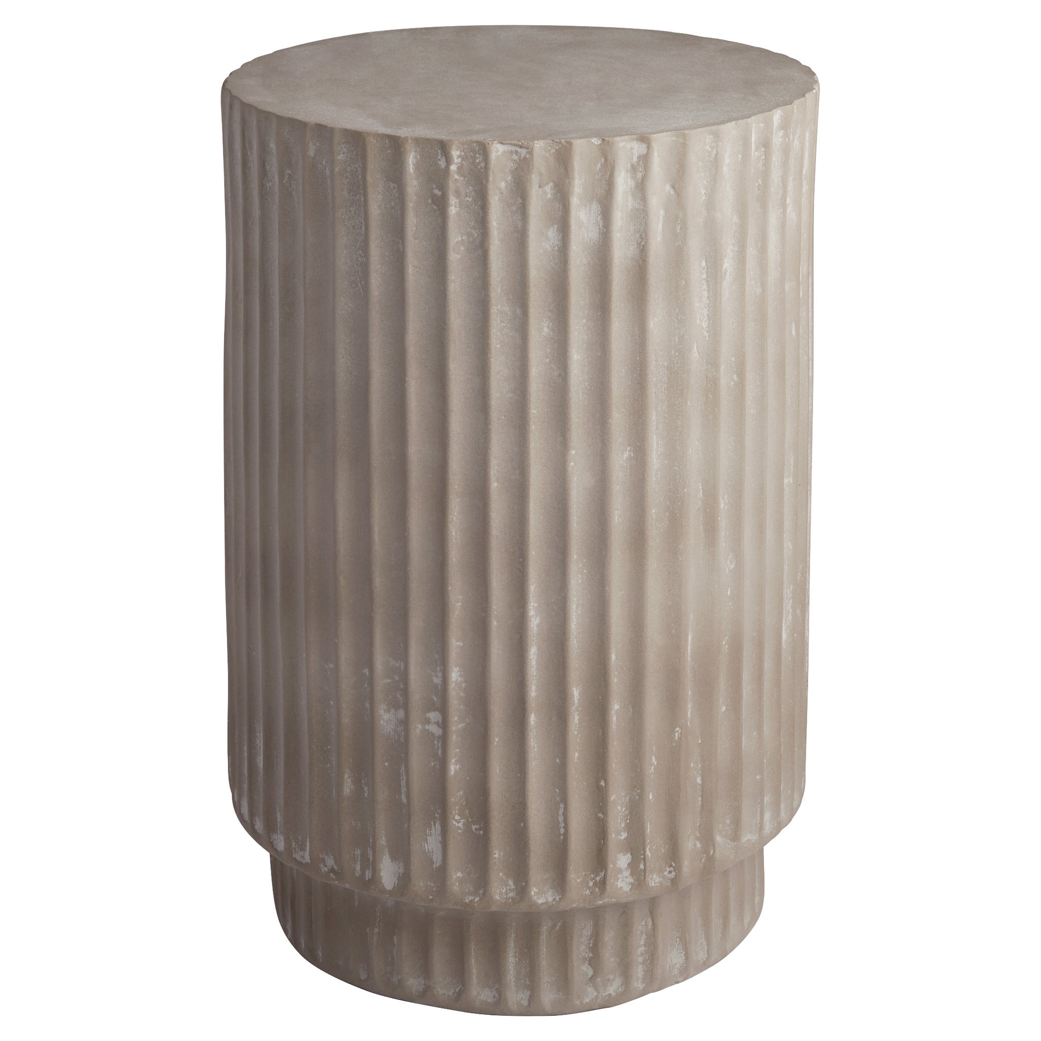 Cyan Design 12174 Accent Table, Hand Carved Fluting, Grey