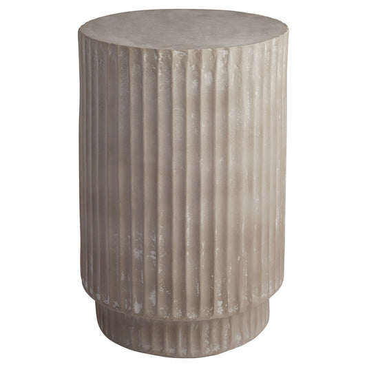 Cyan Design 12174 Accent Table, Hand Carved Fluting, Grey