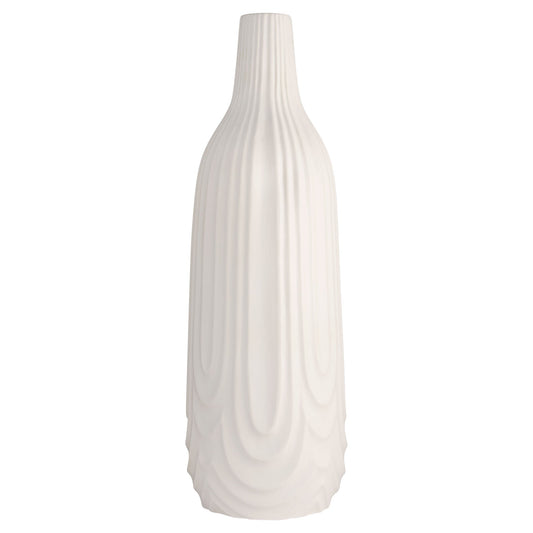 Cyan Design 12183 Vase, Decorative, Earthenware, Debossed Texture, White
