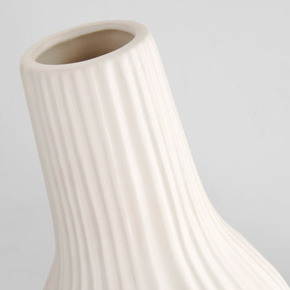Cyan Design 12183 Vase, Decorative, Earthenware, Debossed Texture, White