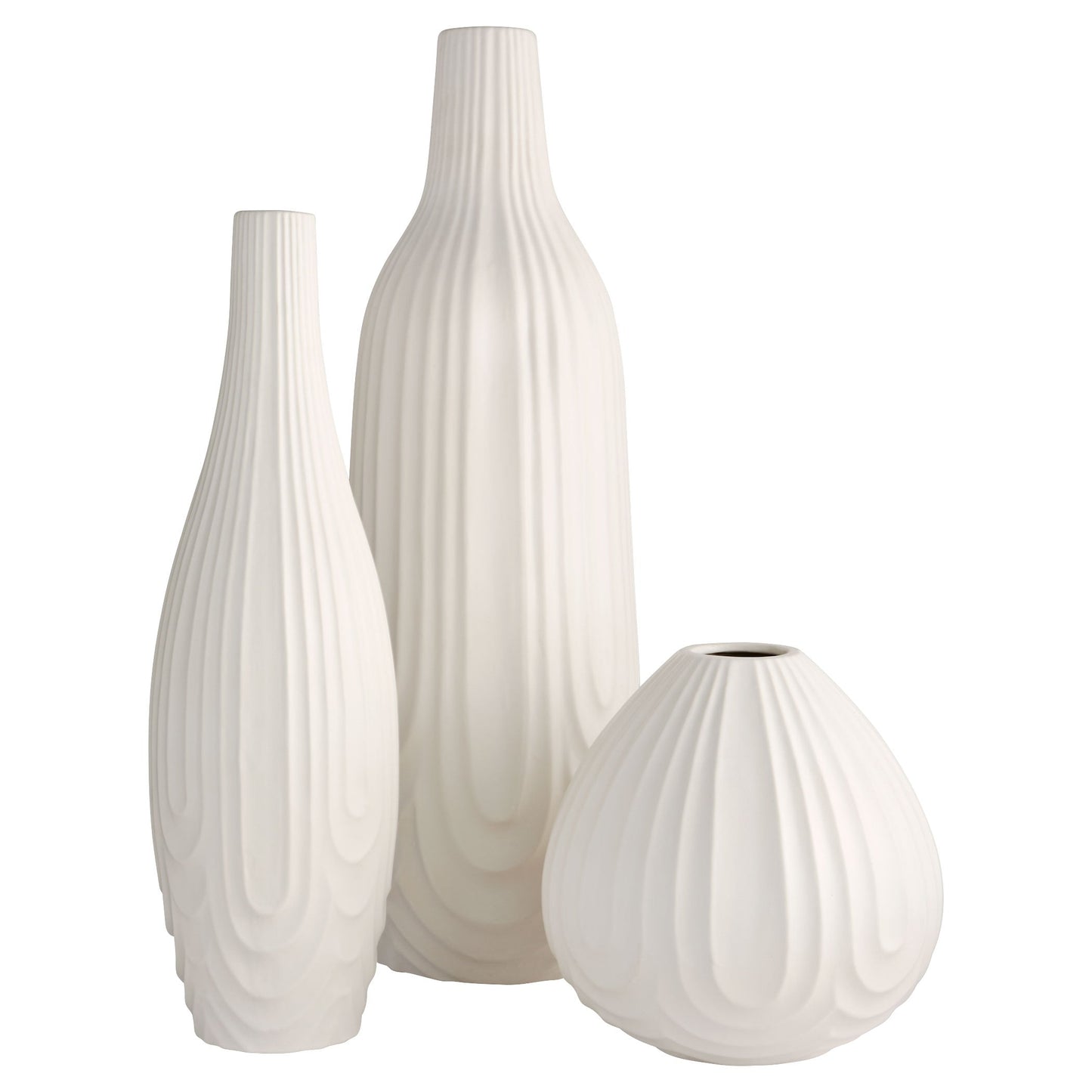 Cyan Design 12184 Vase, Home Decor, Debossed Texture, White