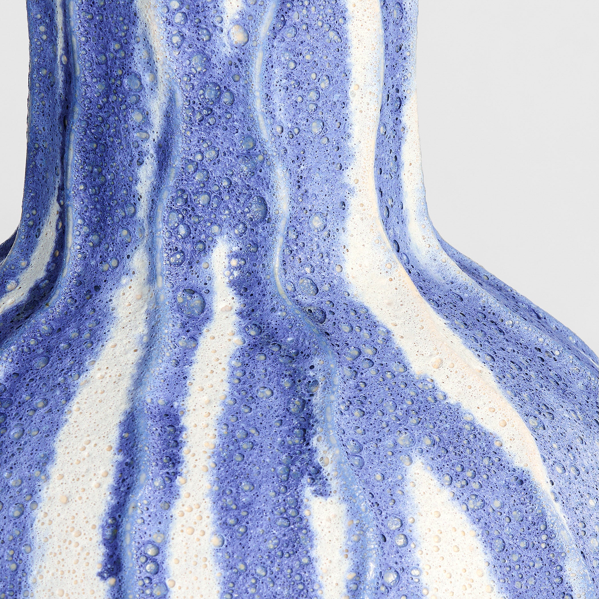 Cyan Design 12187 Vase, Ripple, Reactive Glaze | Debossed Texture, Chalk White | Blue
