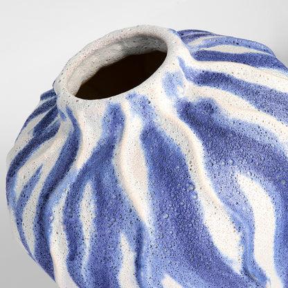 Cyan Design Ripple 12188 Vase, Earthenware, Reactive Glaze, Chalk White | Blue