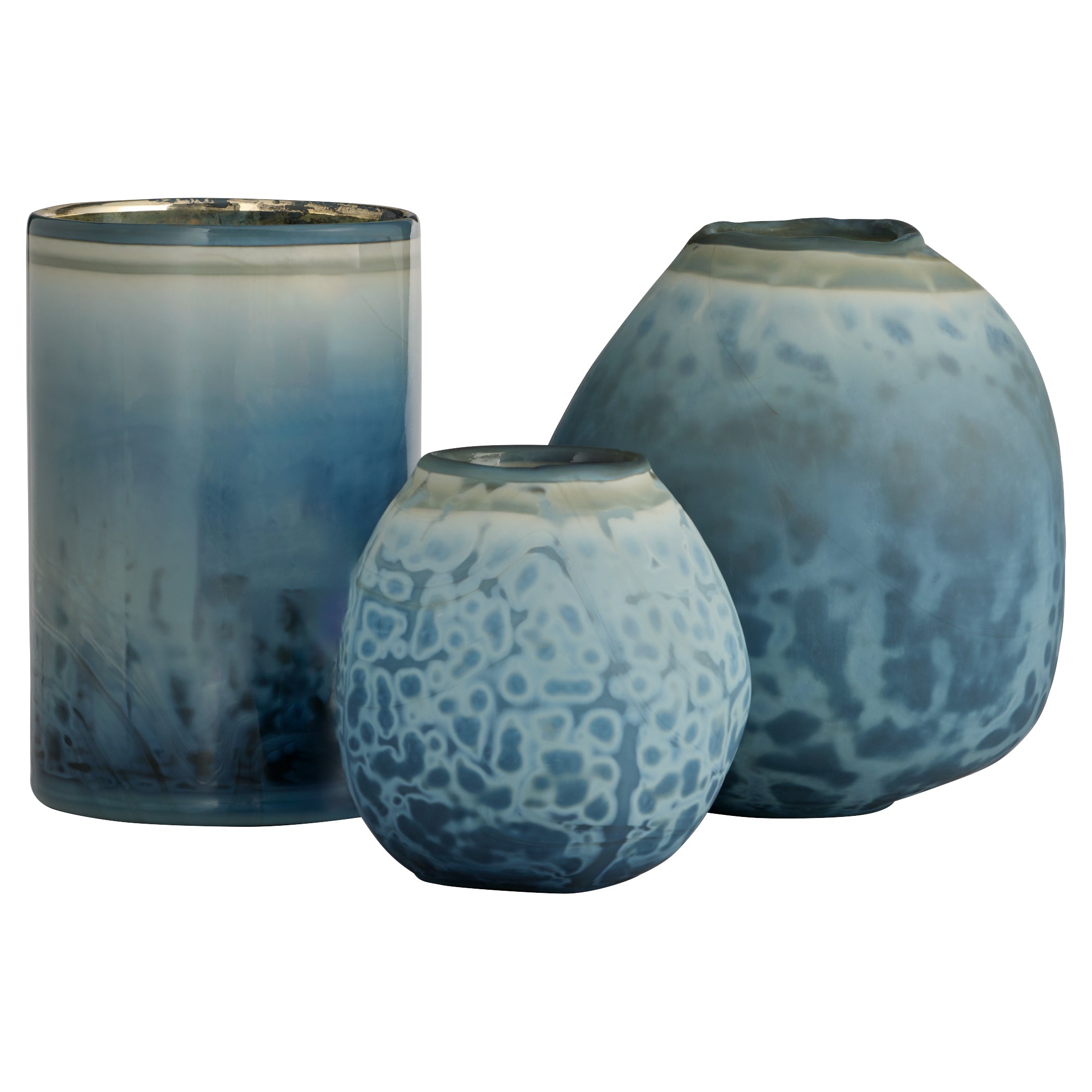 Cyan Design 12189 Vase, Tiedye, Milky Matte Blue