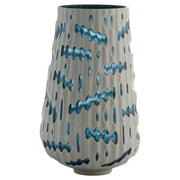 Cyan Design Strata 12192 Vase, Cased Glass, White | Blue