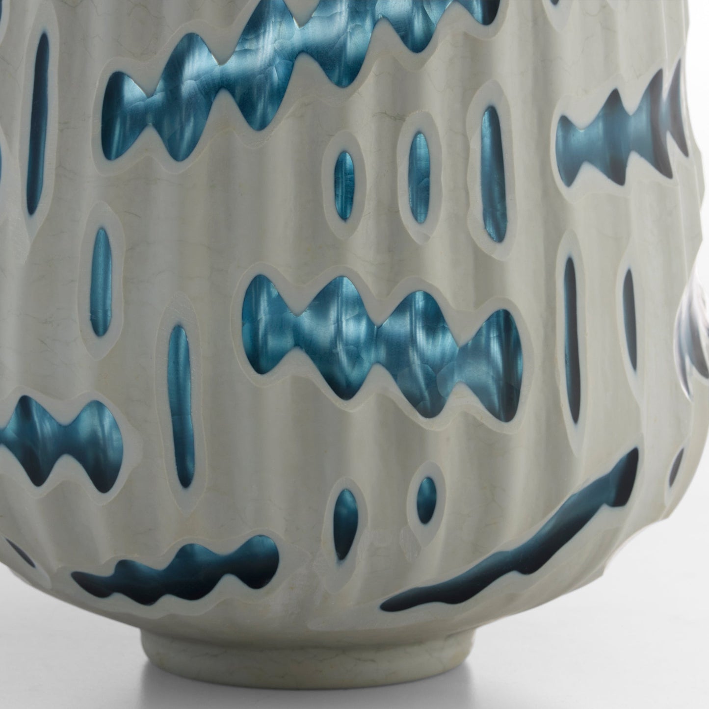Cyan Design Strata 12192 Vase, Cased Glass, White | Blue