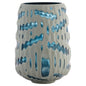 Cyan Design Strata 12193 Vase, Unique Art Piece, Cased Glass, White | Blue