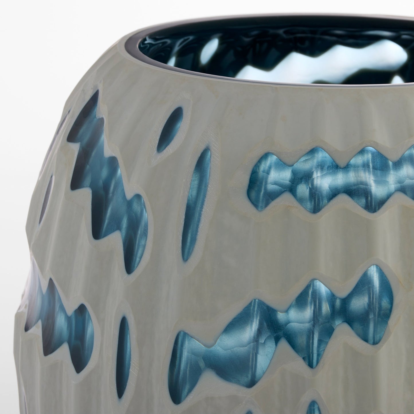 Cyan Design 12194 Vase, Home Decor, Cased Glass, White | Blue