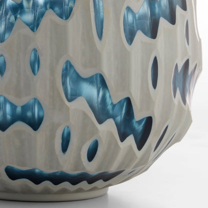 Cyan Design 12194 Vase, Home Decor, Cased Glass, White | Blue
