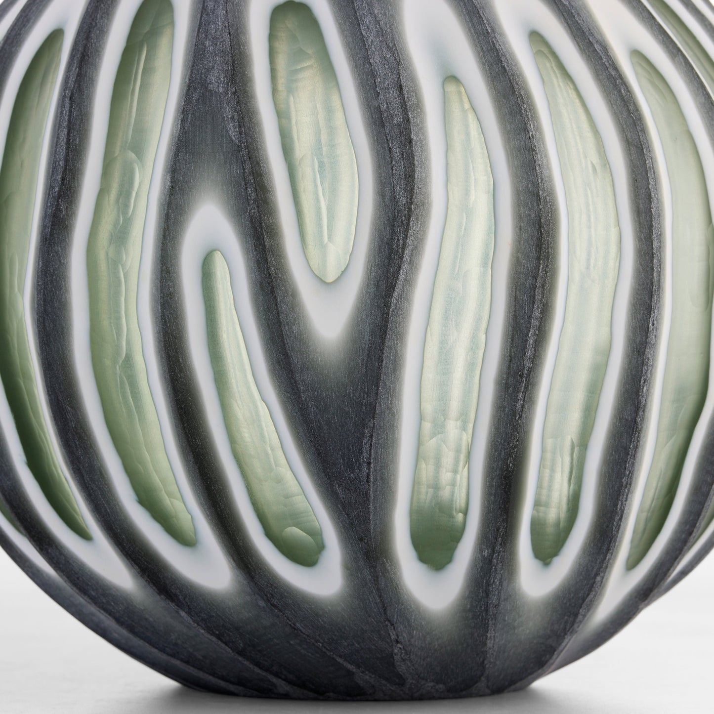 Cyan Design 12198 Kombu Vase, Hand-carved Glass, Green