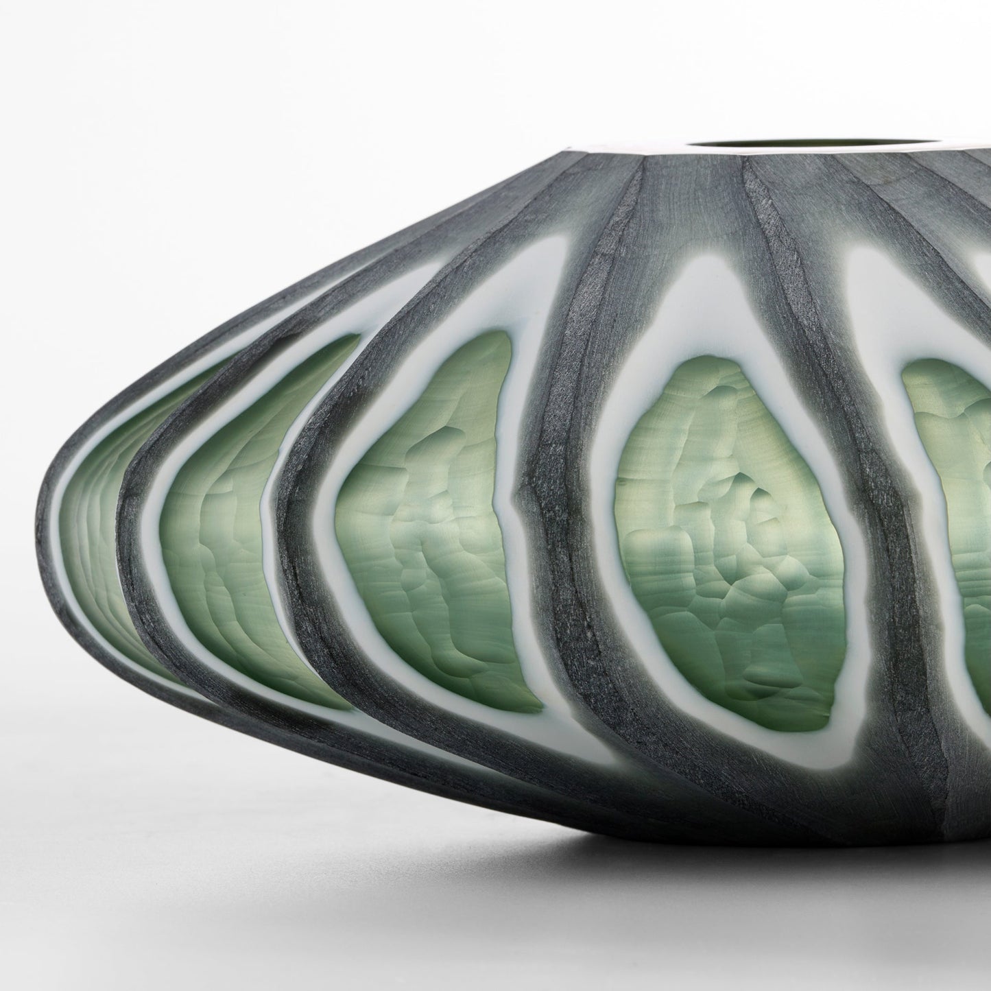 Cyan Design 12199 Vase, Hand-Carved Glass, Green