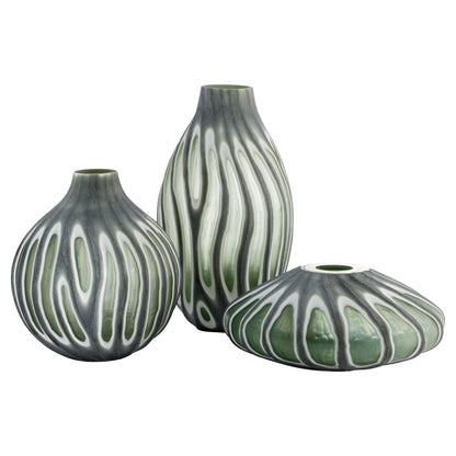 Cyan Design 12199 Vase, Hand-Carved Glass, Green