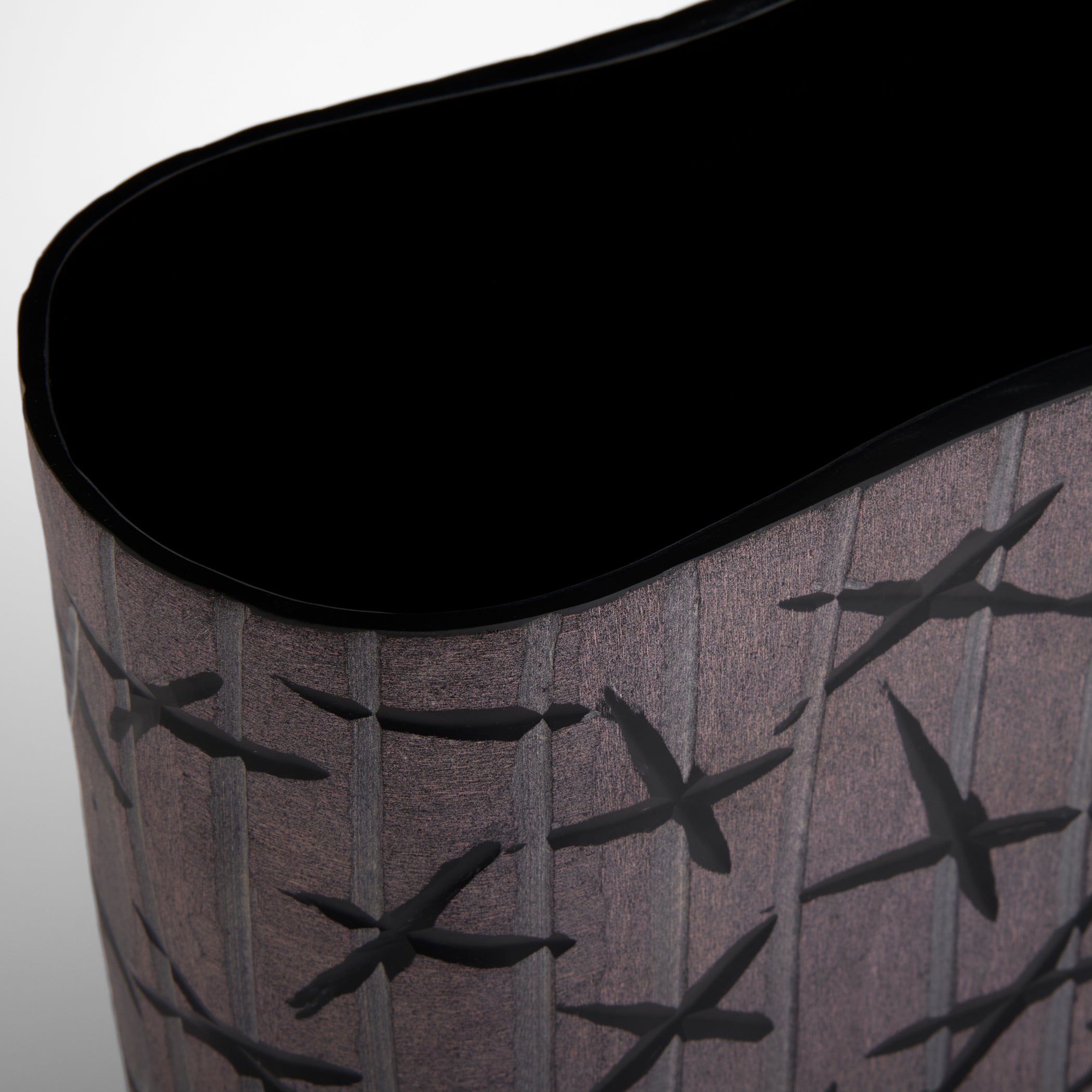 Cyan Design 12202 Vase, Type: Vase, Additional Attributes: Hand-Etched Cross-Hatch Pattern, Finish: Black