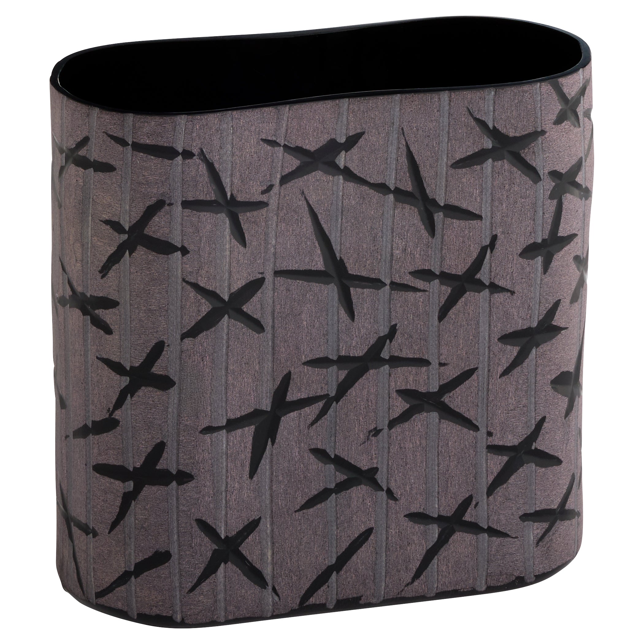 Cyan Design 12202 Vase, Type: Vase, Additional Attributes: Hand-Etched Cross-Hatch Pattern, Finish: Black