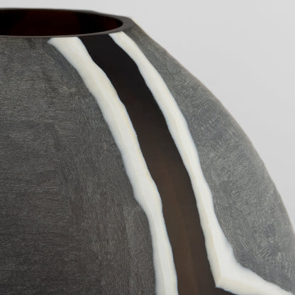 Cyan Design Calle 12206 Vase, Tribal-Inspired Design, Black | White | Grey