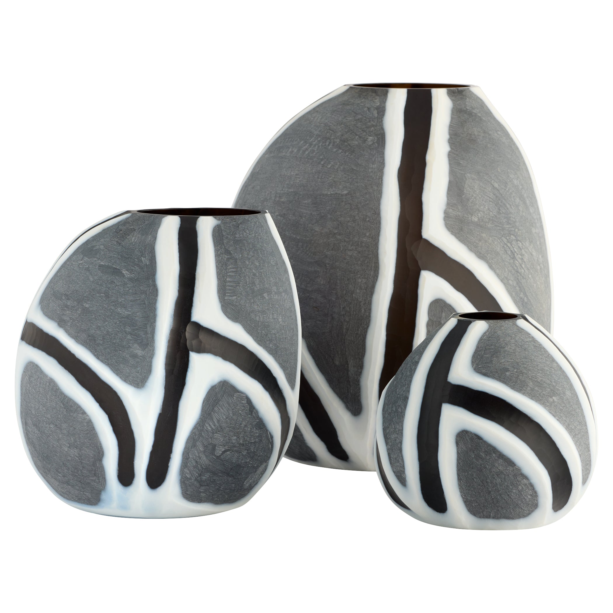 Cyan Design Calle 12206 Vase, Tribal-Inspired Design, Black | White | Grey