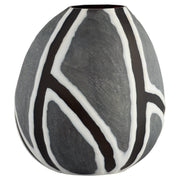 Cyan Design Calle 12206 Vase, Tribal-Inspired Design, Black | White | Grey