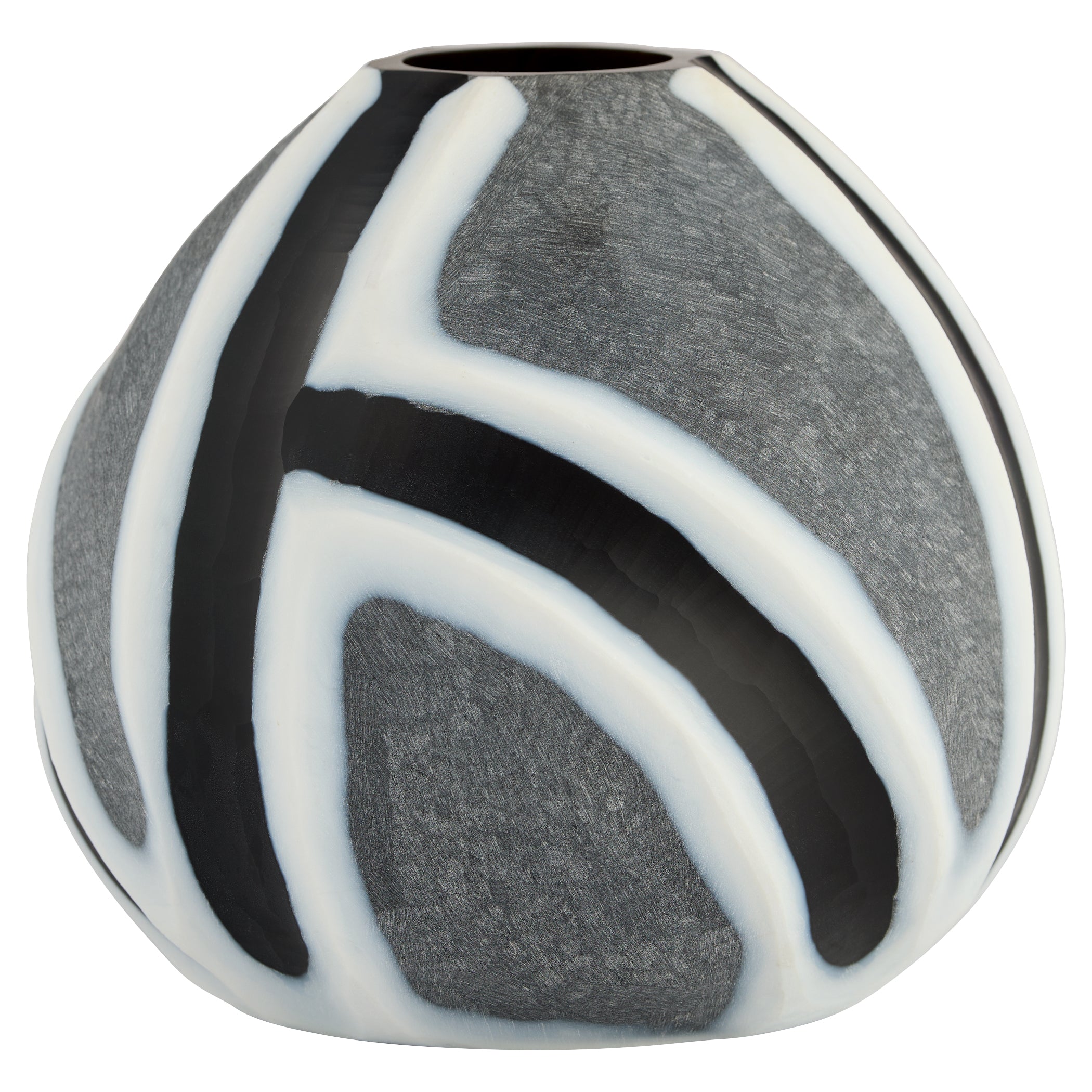 Cyan Design Calle 12208 Vase, Cased Glass, Black|White|Grey