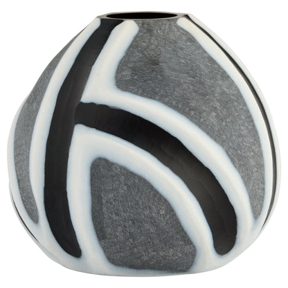 Cyan Design Calle 12208 Vase, Cased Glass, Black|White|Grey