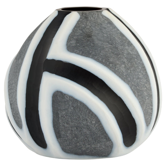 Cyan Design Calle 12208 Vase, Cased Glass, Black|White|Grey