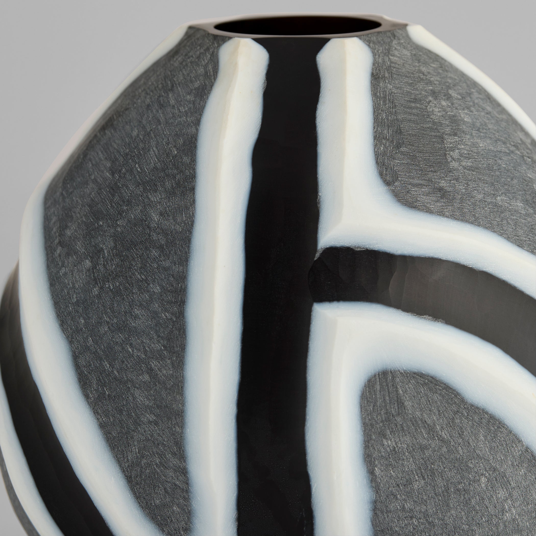 Cyan Design Calle 12208 Vase, Cased Glass, Black|White|Grey