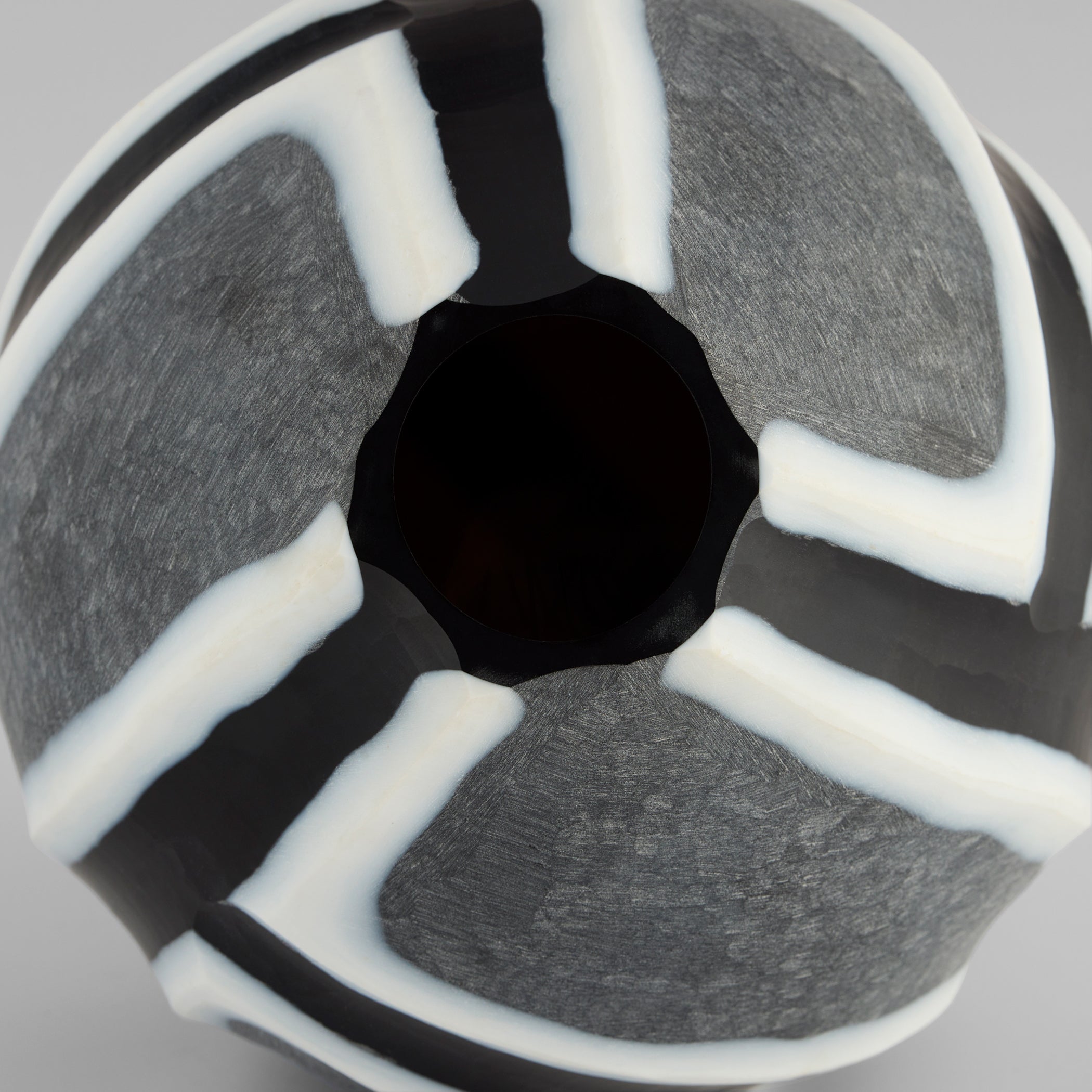 Cyan Design Calle 12208 Vase, Cased Glass, Black|White|Grey