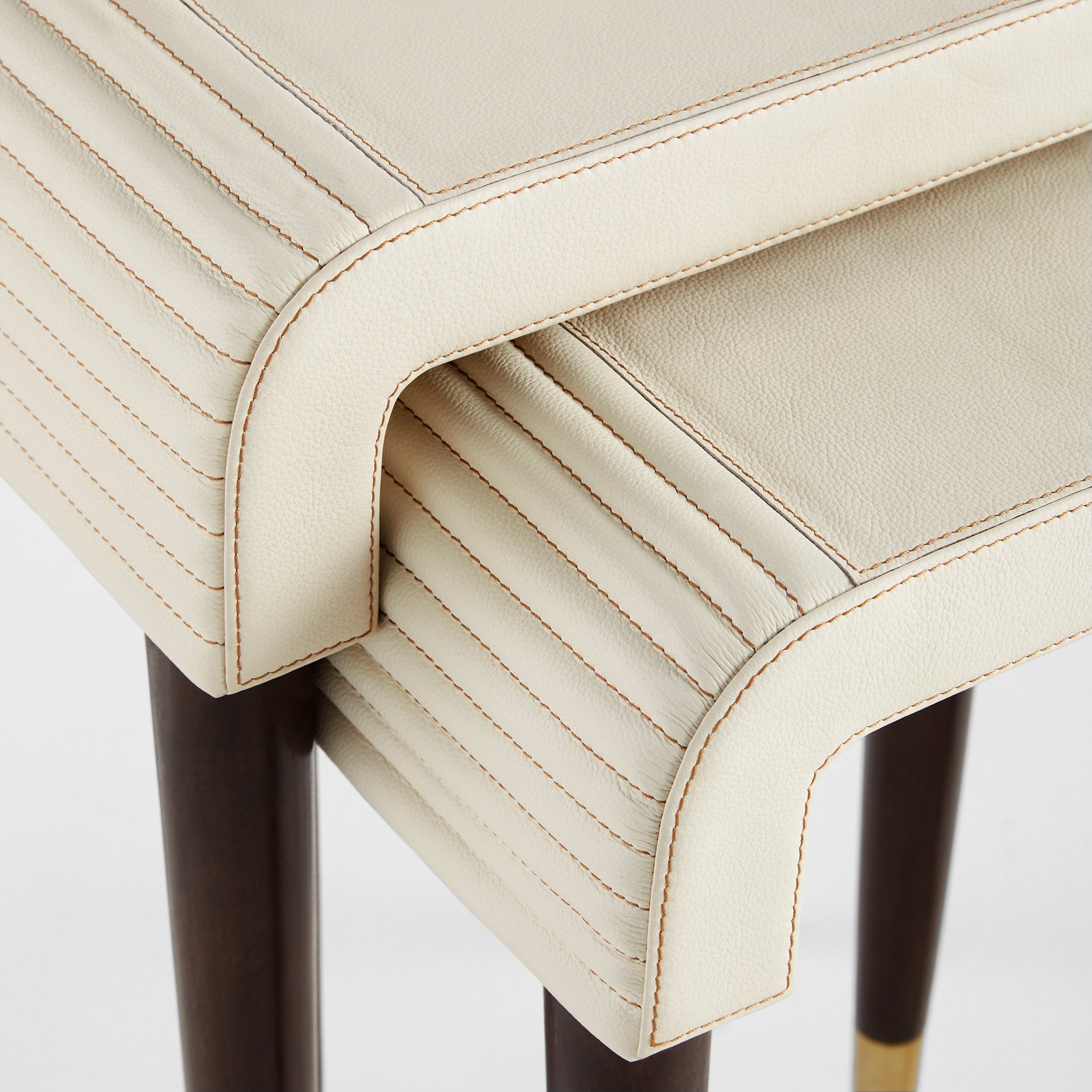 Cyan Design Channel 12218 Nesting Tables, Off-White | Walnut | Brass