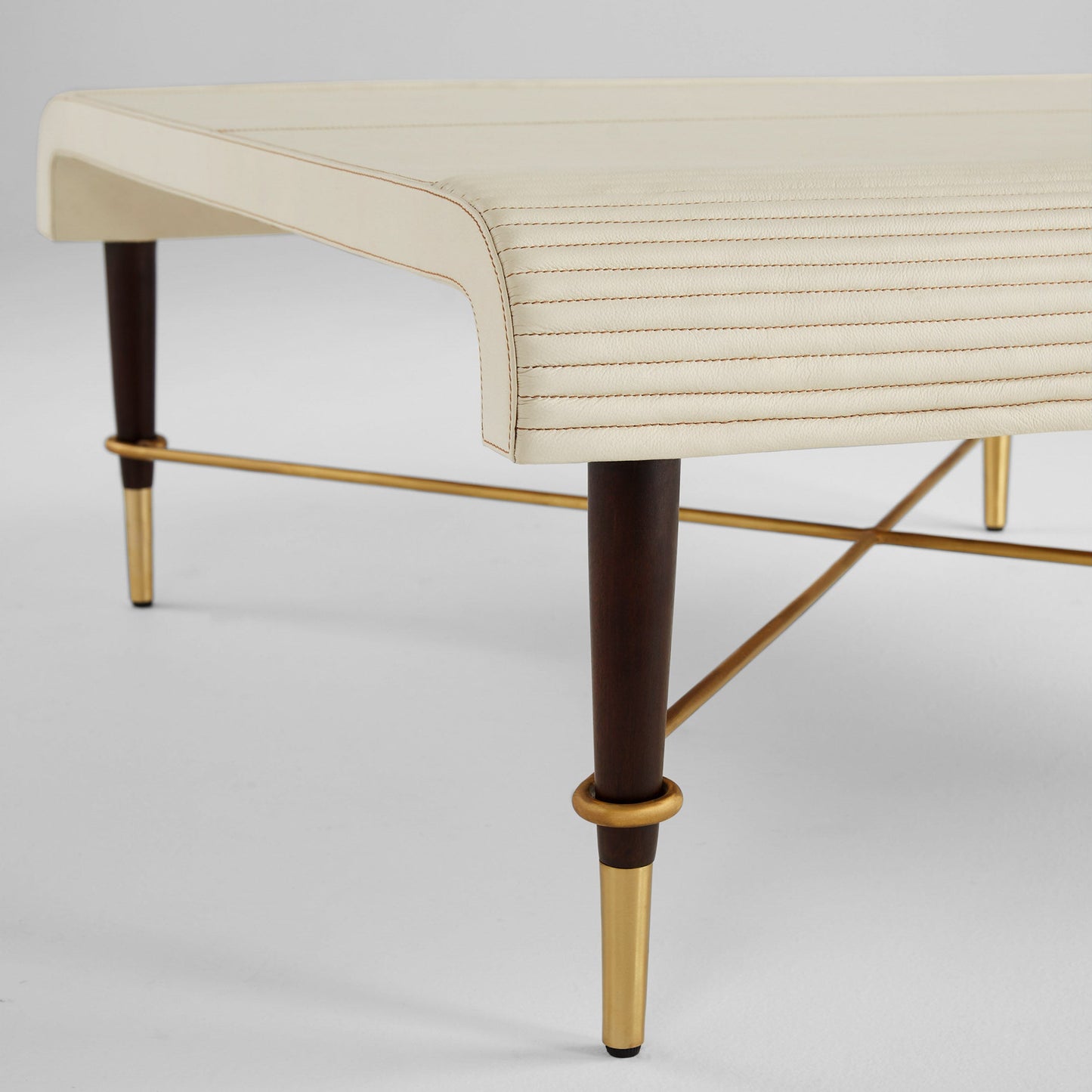 Cyan Design Channel 12219 Cocktail Table, Off-White | Walnut | Brass