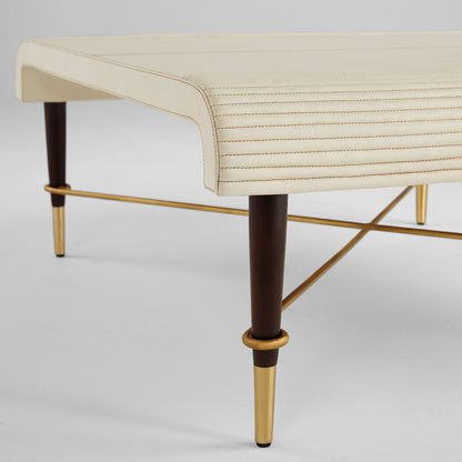 Cyan Design Channel 12219 Cocktail Table, Off-White | Walnut | Brass
