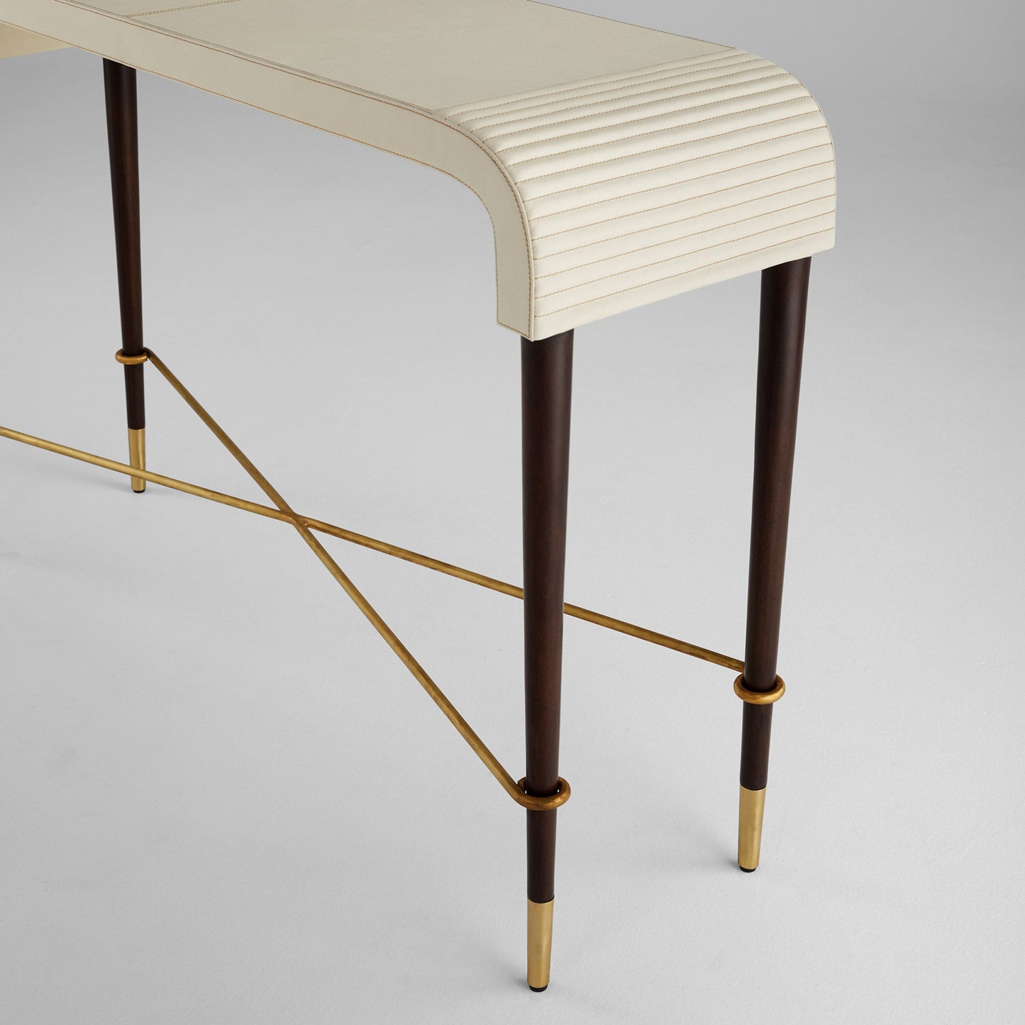 Cyan Design 12220 Console Table, Off-White | Walnut | Brass