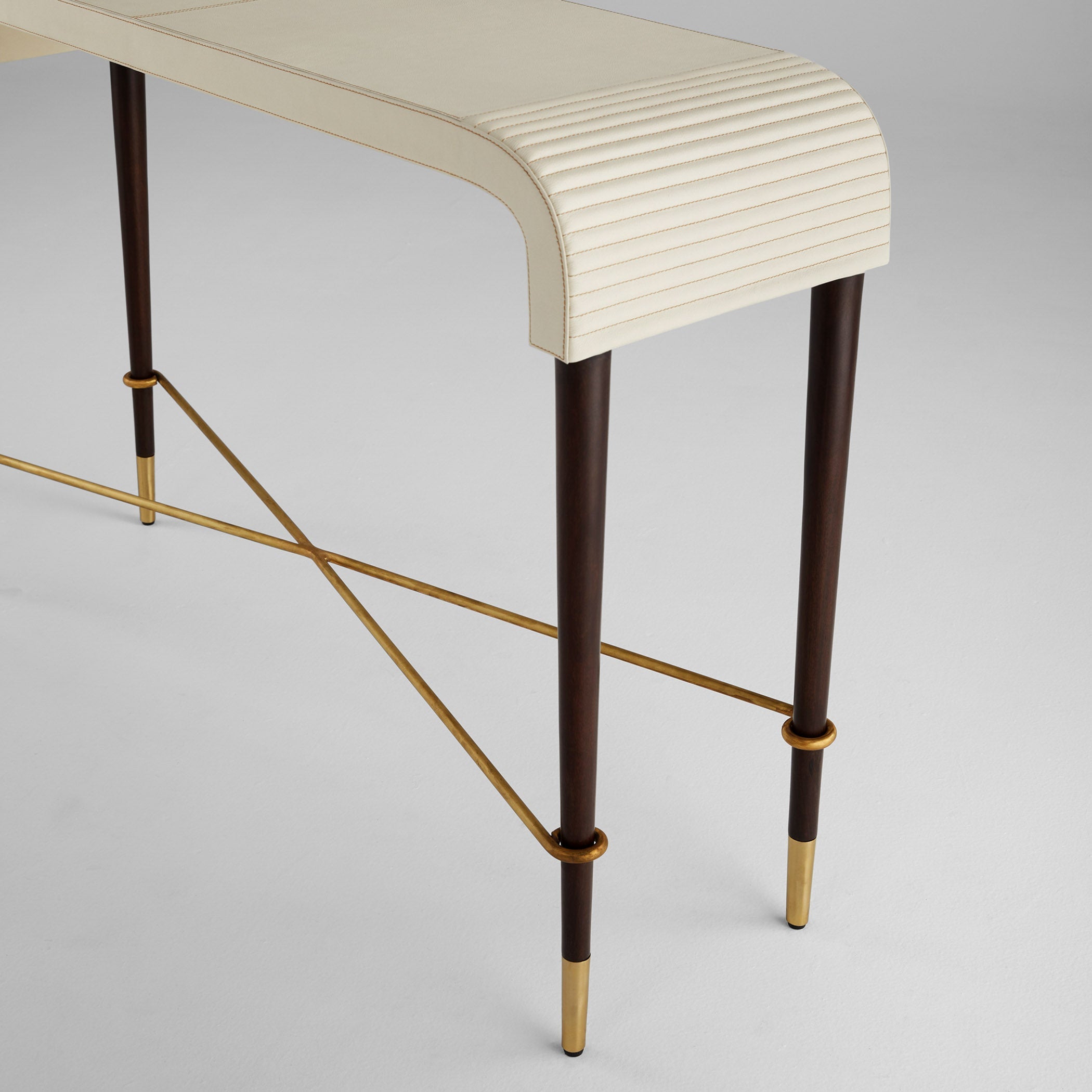 Cyan Design 12220 Console Table, Off-White | Walnut | Brass