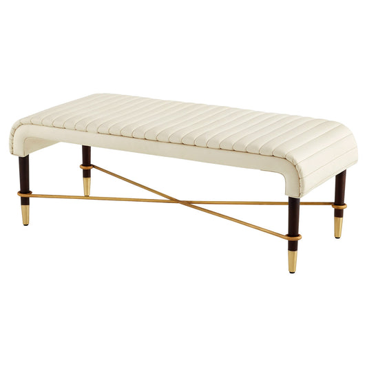 Cyan Design 12221 Bench, Off-White | Walnut | Brass