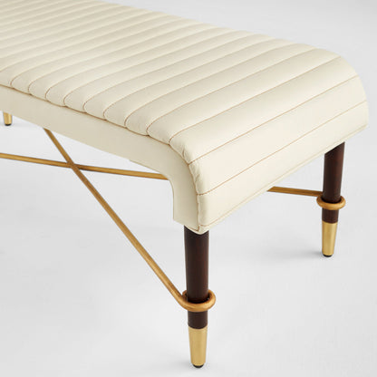 Cyan Design 12221 Bench, Off-White | Walnut | Brass