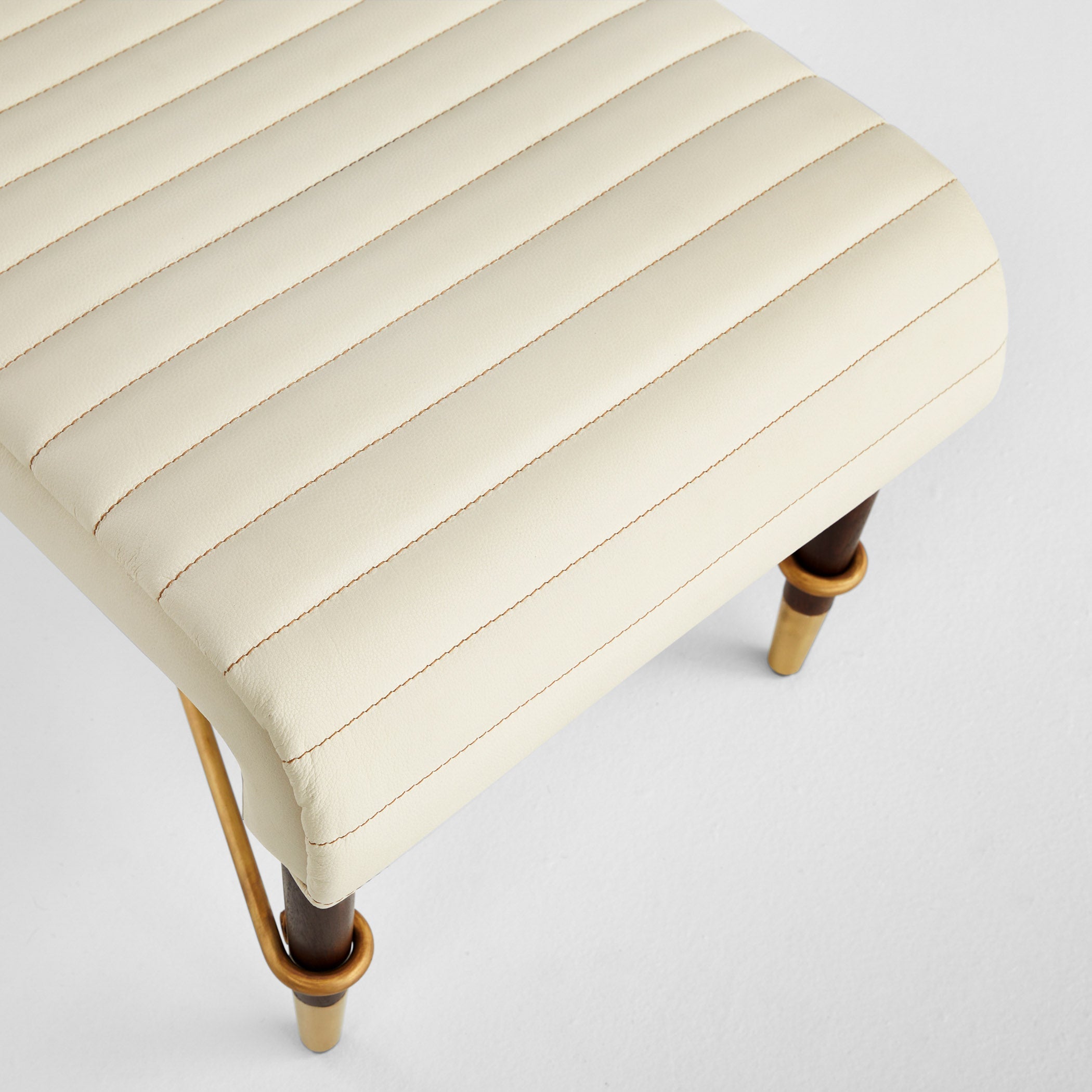 Cyan Design 12221 Bench, Off-White | Walnut | Brass