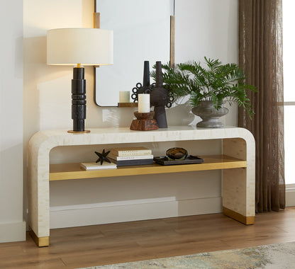 Cyan Design Cascada 12223 Console Table, Bone | Brass