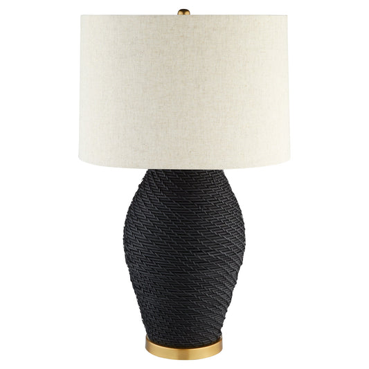 Cyan Design Rotin 12231 Table Lamp, UL Dry Rated, Black|Antique Brass|White