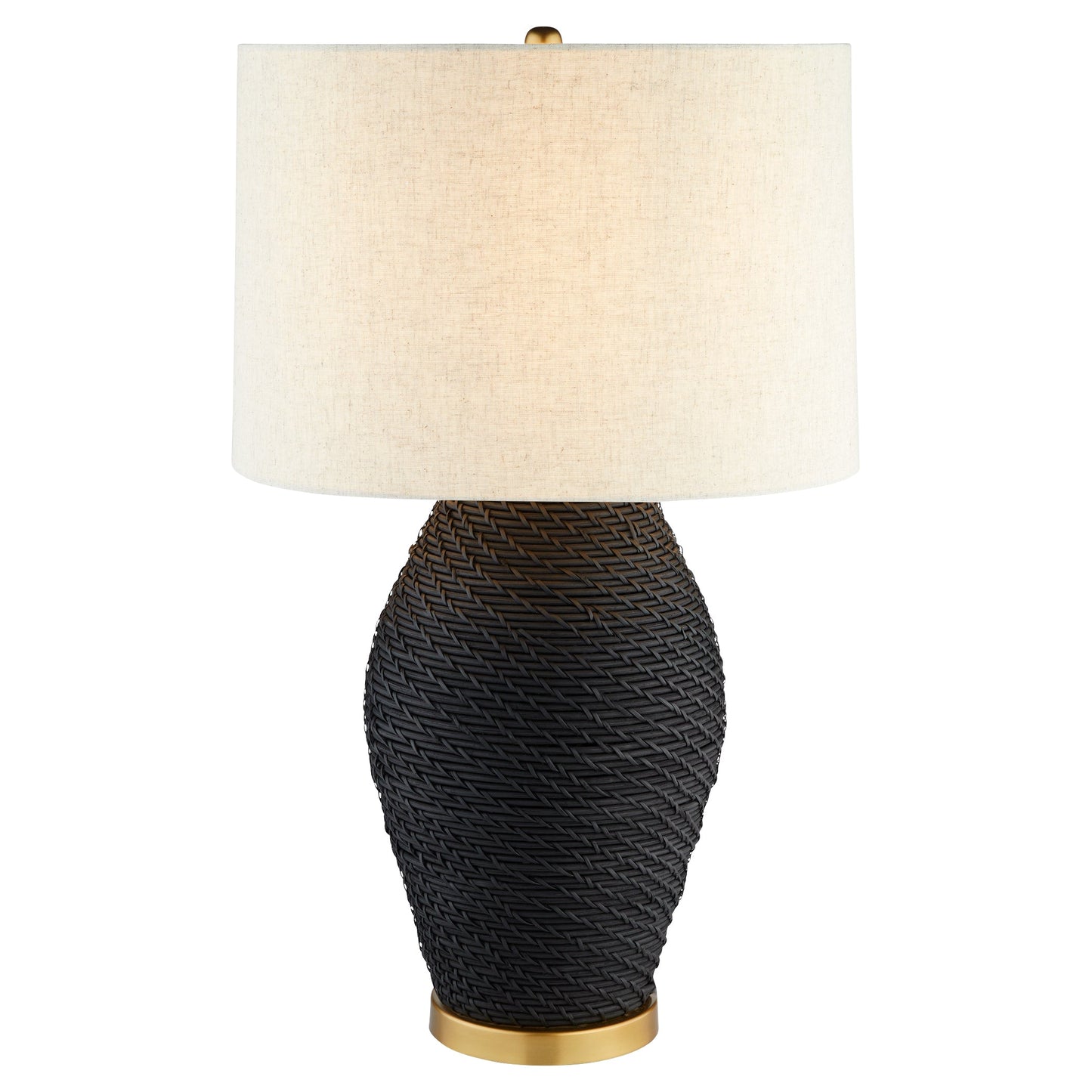 Cyan Design Rotin 12231 Table Lamp, UL Dry Rated, Black|Antique Brass|White