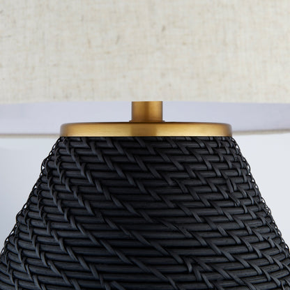 Cyan Design Rotin 12231 Table Lamp, UL Dry Rated, Black|Antique Brass|White