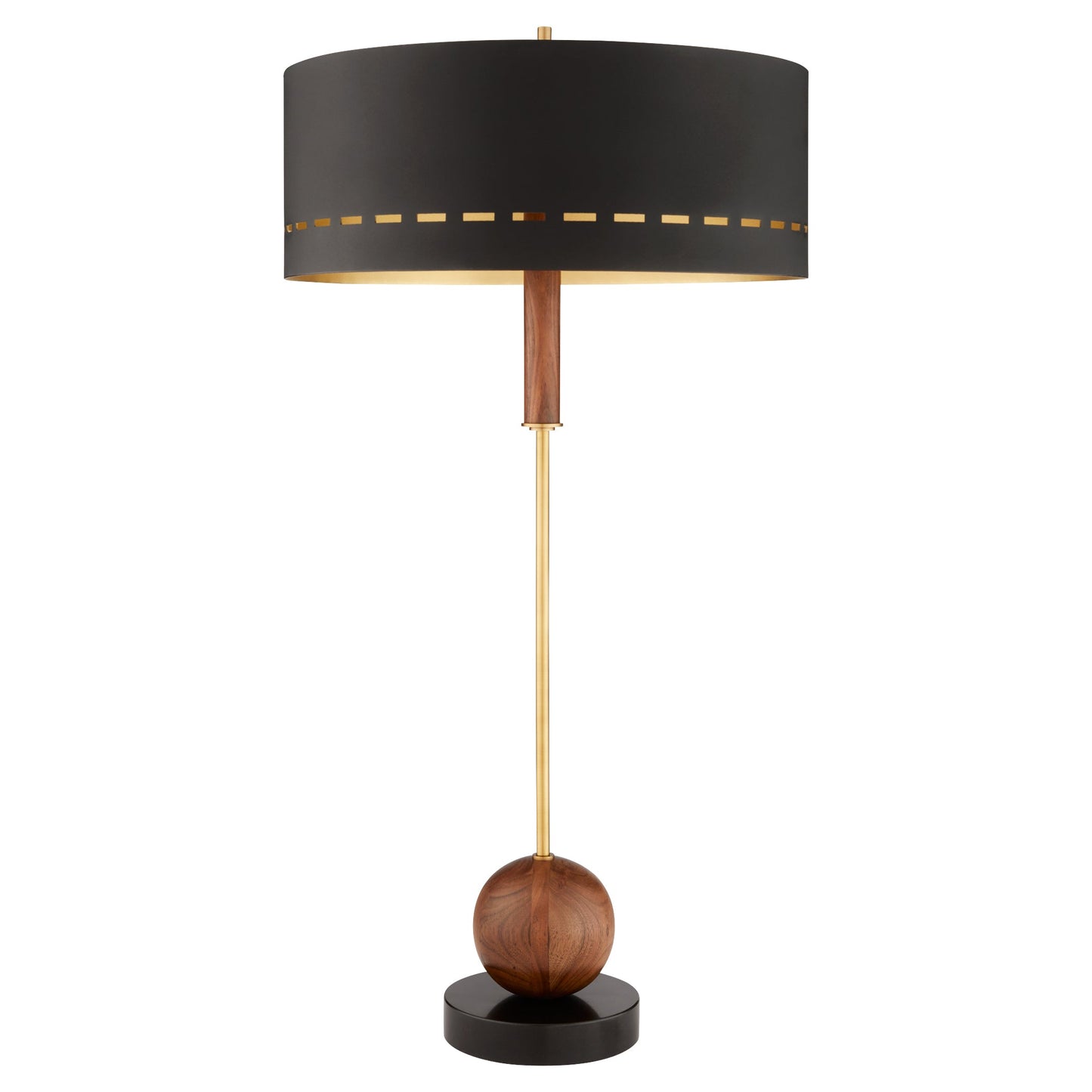 Cyan Design Savile 12237 Table Lamp, UL Dry Rated, Walnut|Antique Brass|Black
