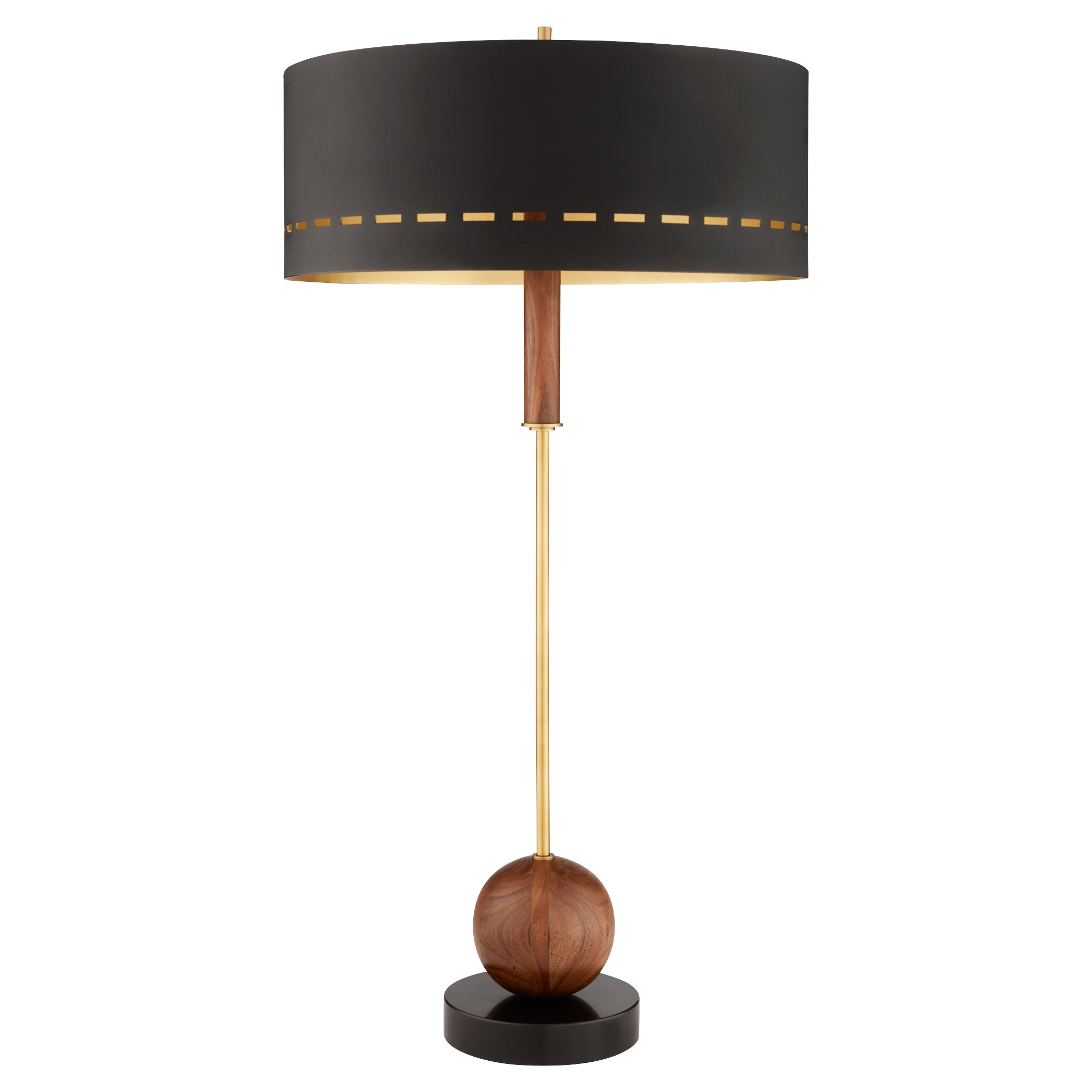 Cyan Design Savile 12237 Table Lamp, UL Dry Rated, Walnut|Antique Brass|Black
